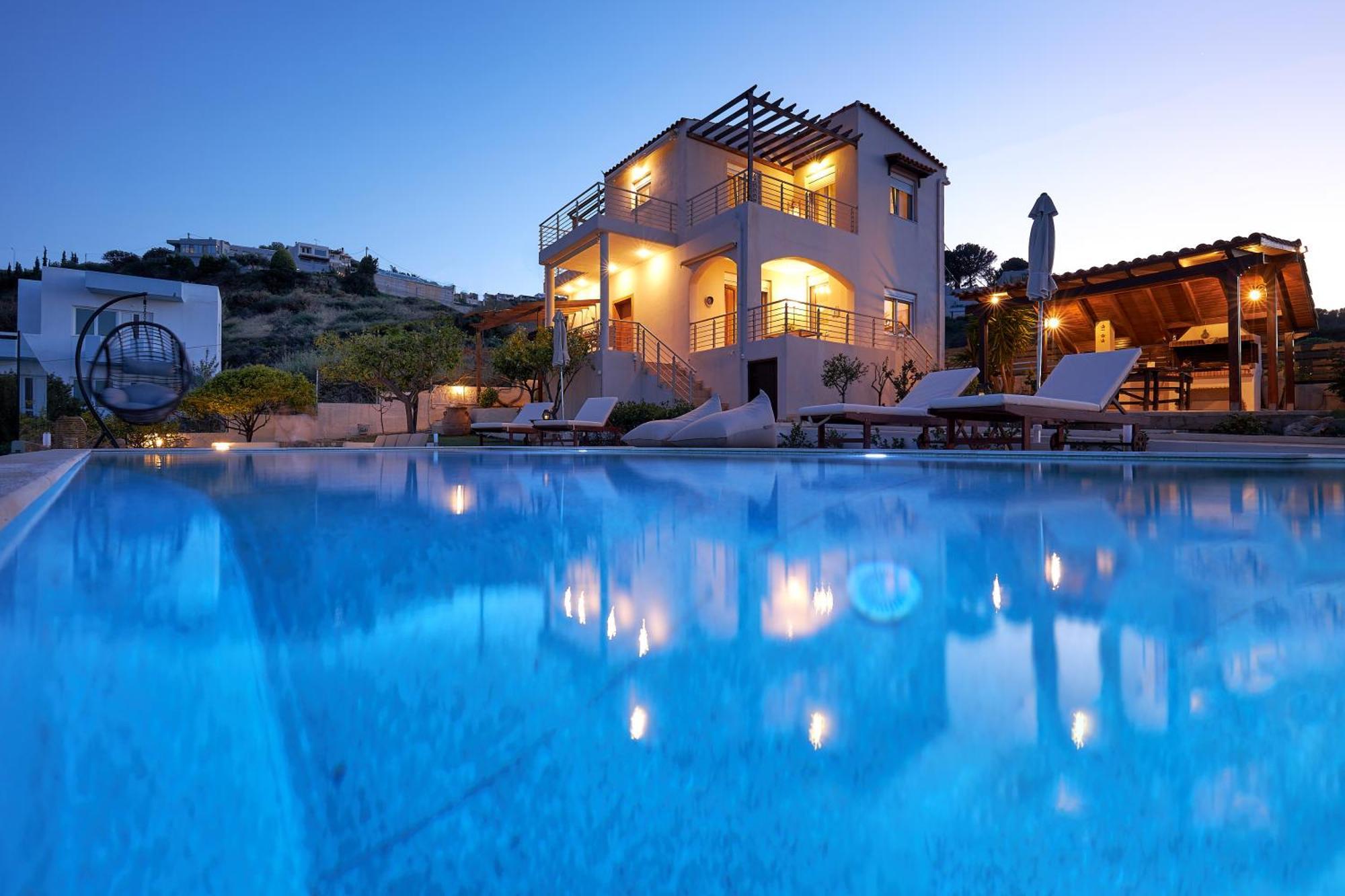 Spacious Villa With Private Eco-Pool And Panoramic Sea View Agia Pelagia  Exterior photo