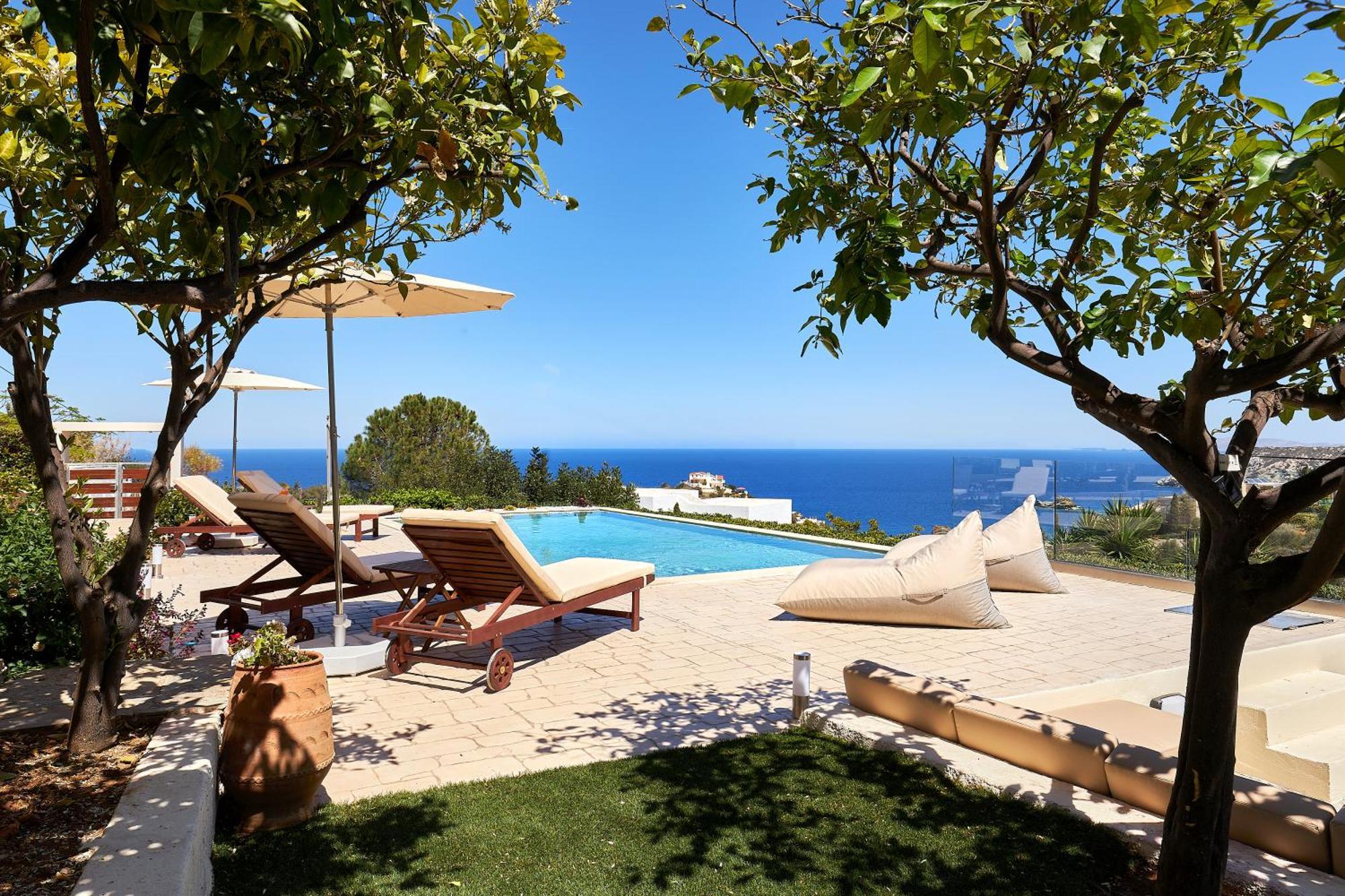 Spacious Villa With Private Eco-Pool And Panoramic Sea View Agia Pelagia  Exterior photo