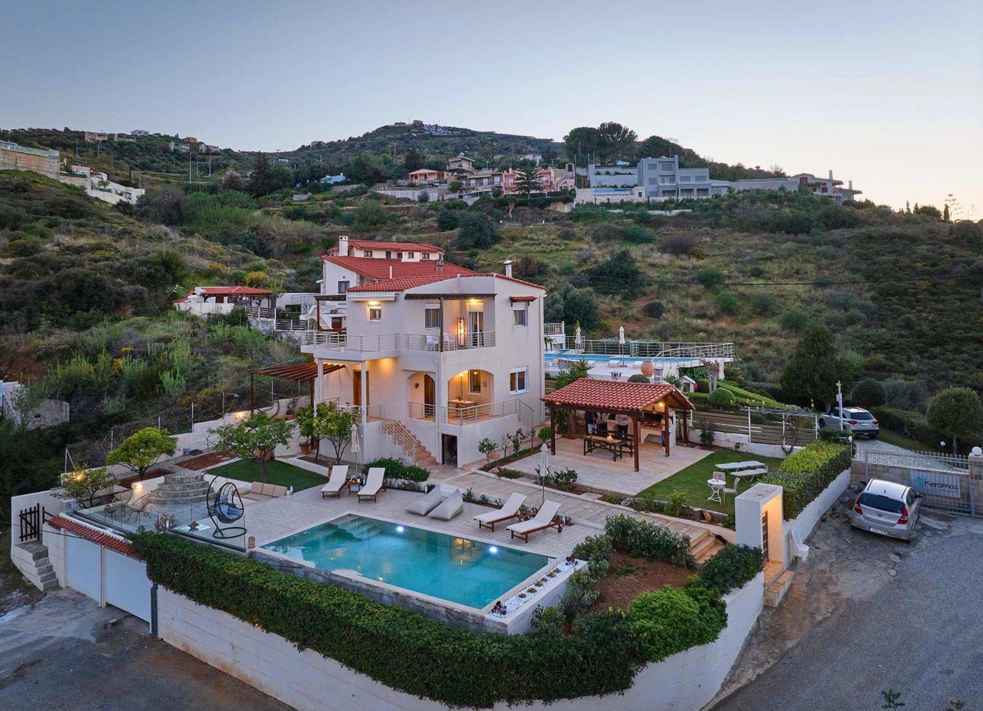 Spacious Villa With Private Eco-Pool And Panoramic Sea View Agia Pelagia  Exterior photo