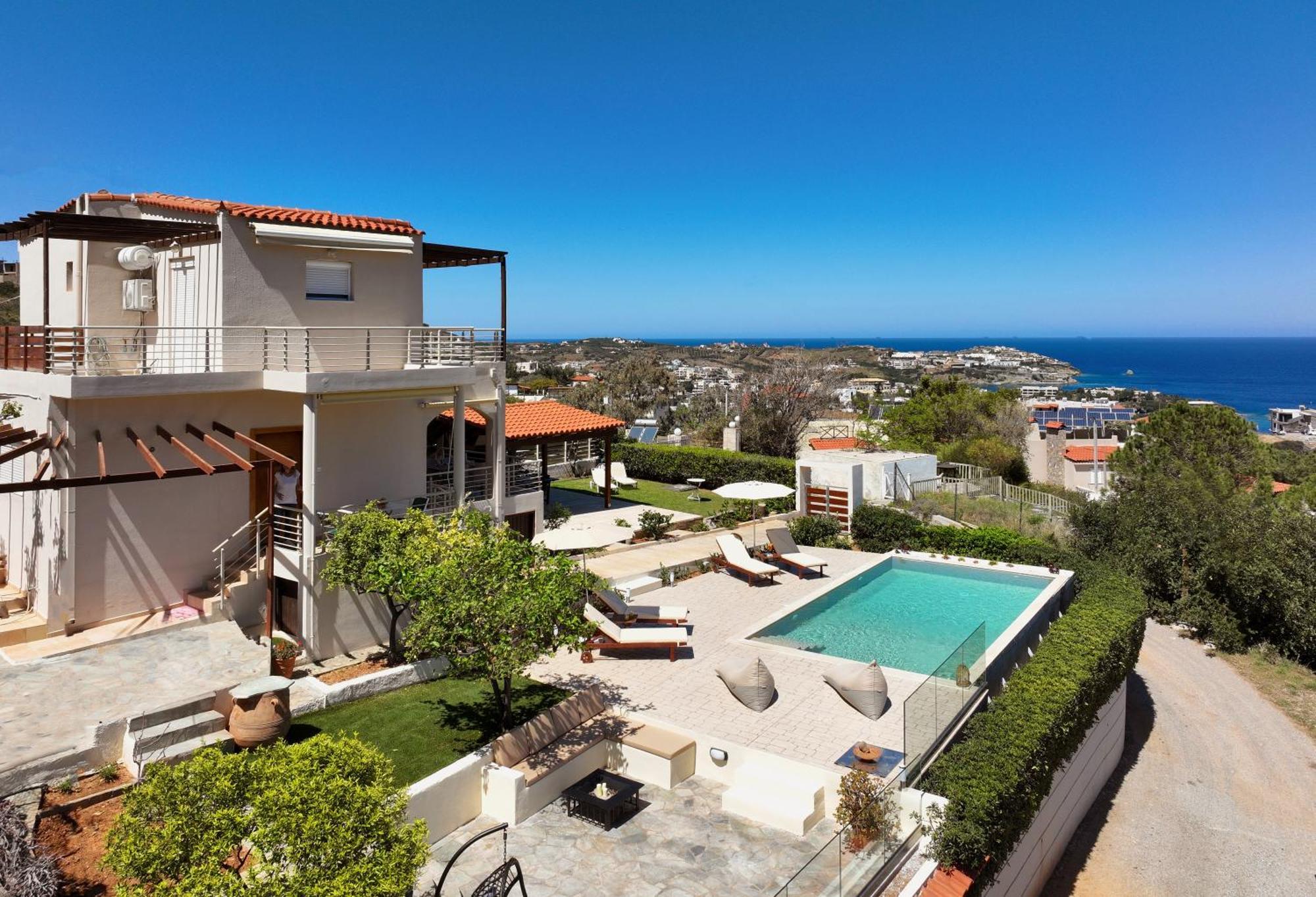 Spacious Villa With Private Eco-Pool And Panoramic Sea View Agia Pelagia  Exterior photo