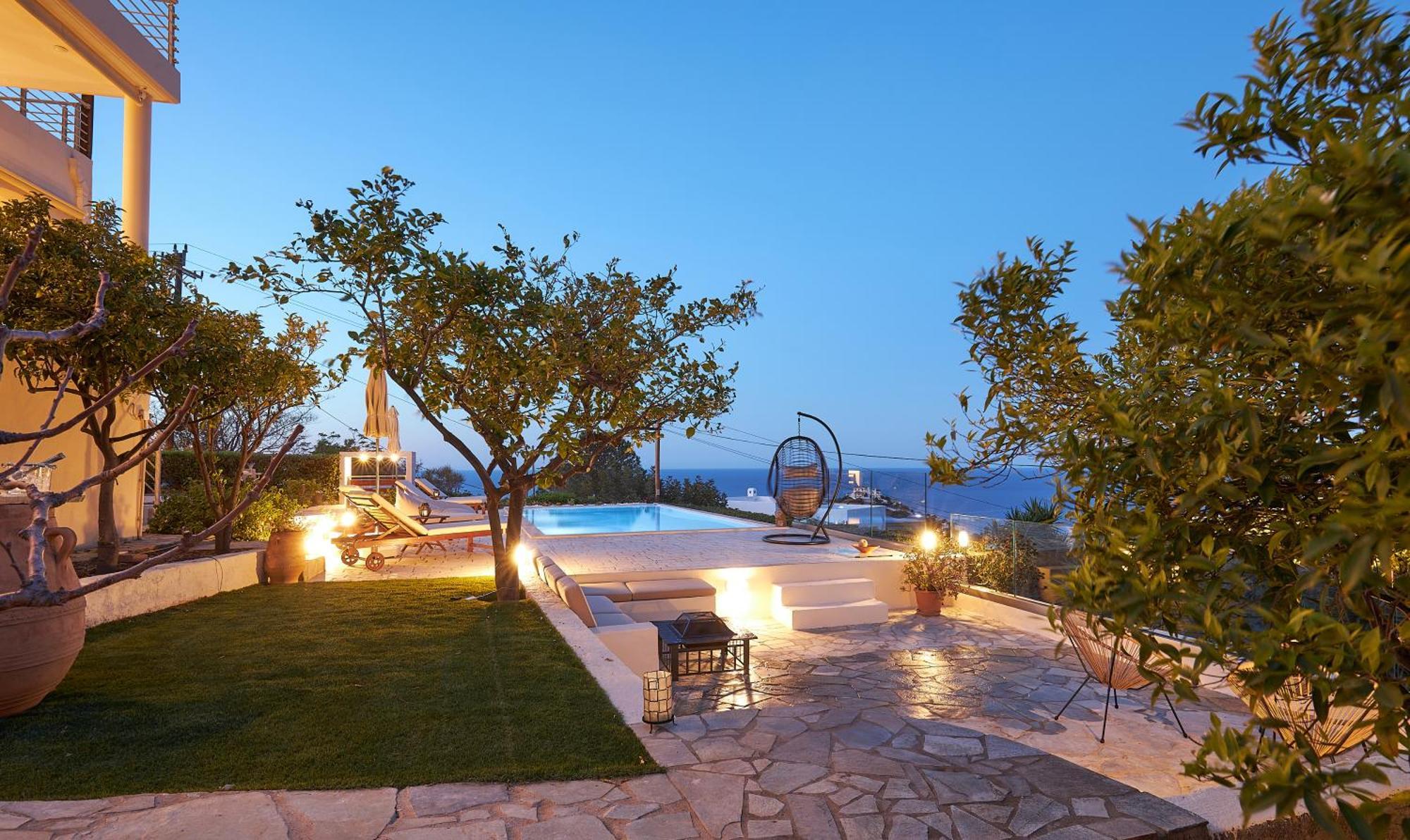 Spacious Villa With Private Eco-Pool And Panoramic Sea View Agia Pelagia  Exterior photo