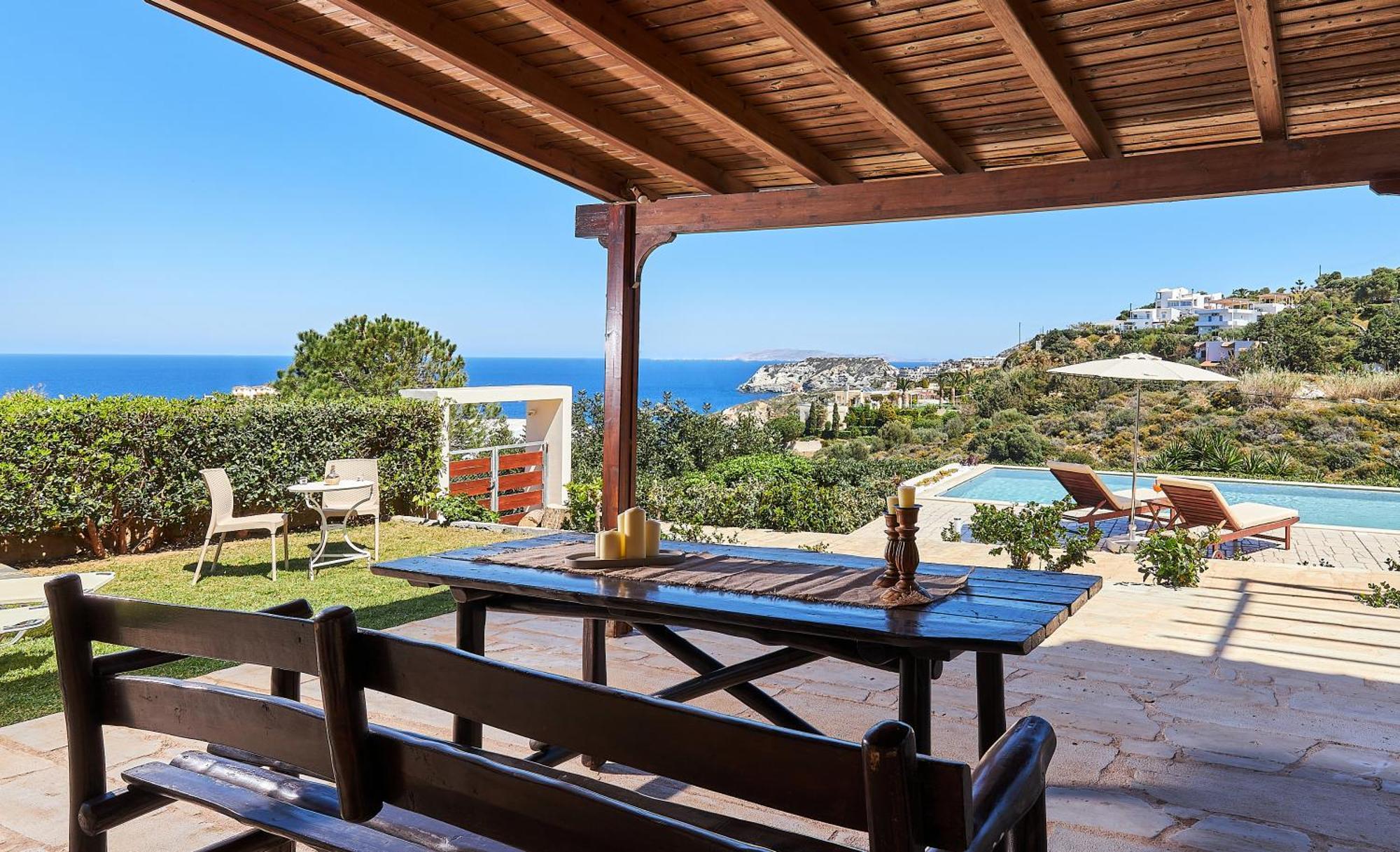 Spacious Villa With Private Eco-Pool And Panoramic Sea View Agia Pelagia  Exterior photo